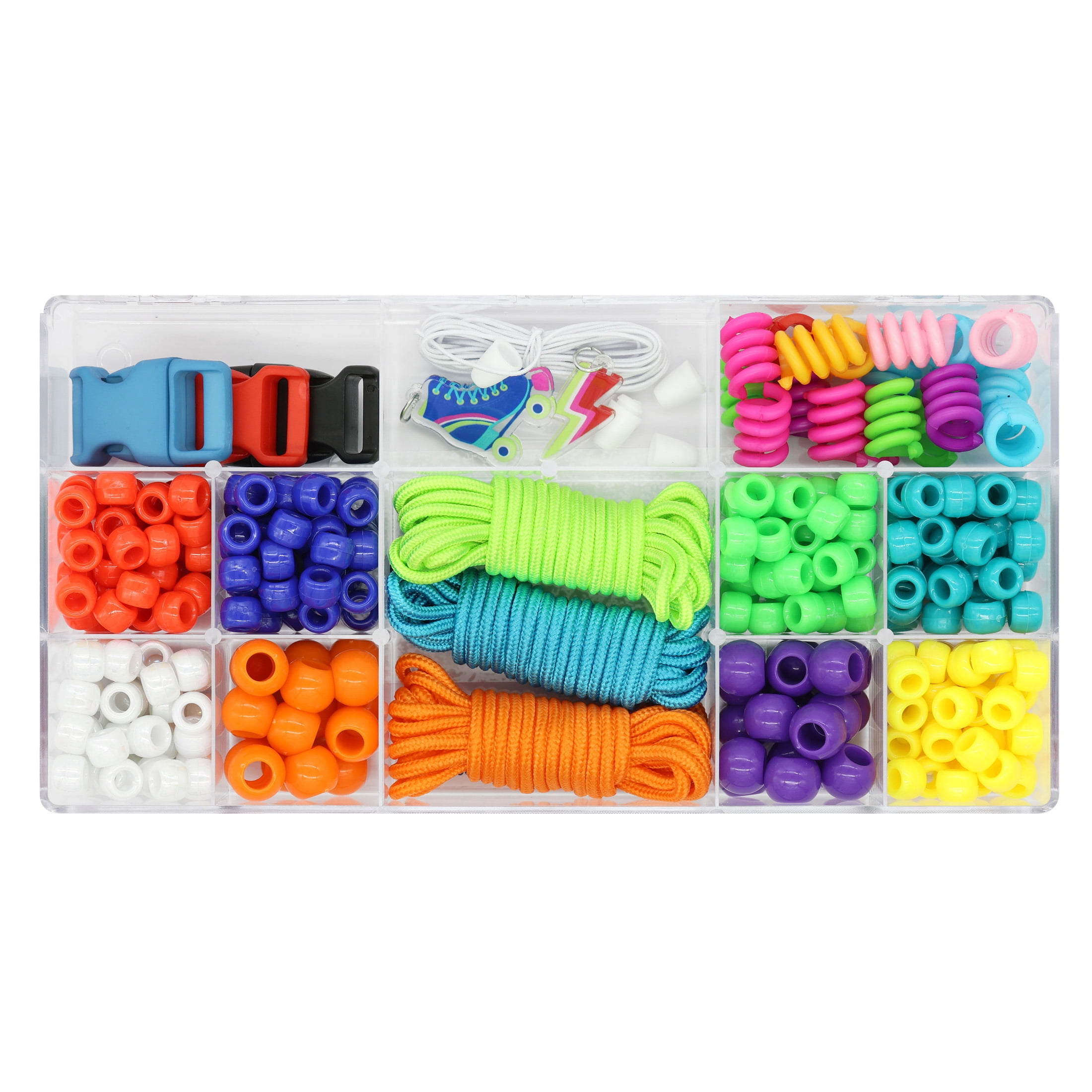 Sports Paracord Bead Kit by Creatology – Assorted Beads - Charms - Braided Ropes & Cord for Kids’ Jewelry & DIY Crafts - 12 Pack