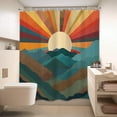 thumbnail image 4 of saxeuu Kids Rainbow Sun Shower Curtain 60Wx72H Inches Pastel Inspirational Quotes Abstract Motivational Lines Sunrise Sunset Beach Fabric Waterproof Polyester Bathroom Home Decor Set with Hooks, 4 of 6