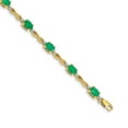 thumbnail image 4 of Emerald Yellow Gold Bracelet for Women with Diamonds 4.5 carat in 14K Gold Anniversary Gift for Wife, 4 of 7