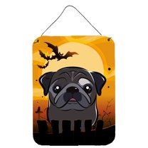 Caroline's Treasures BB1821DS1216 Halloween Black Pug Wall or Door Hanging Prints, 12x16, multicolor