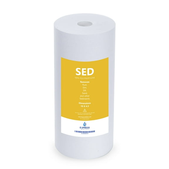 Express Water – Big Blue Sediment Replacement Filter – SED Dirt, Sand, Rust High Capacity Water Filter – Whole House Filtration – 5 Micron – 4.5” x 10” inch