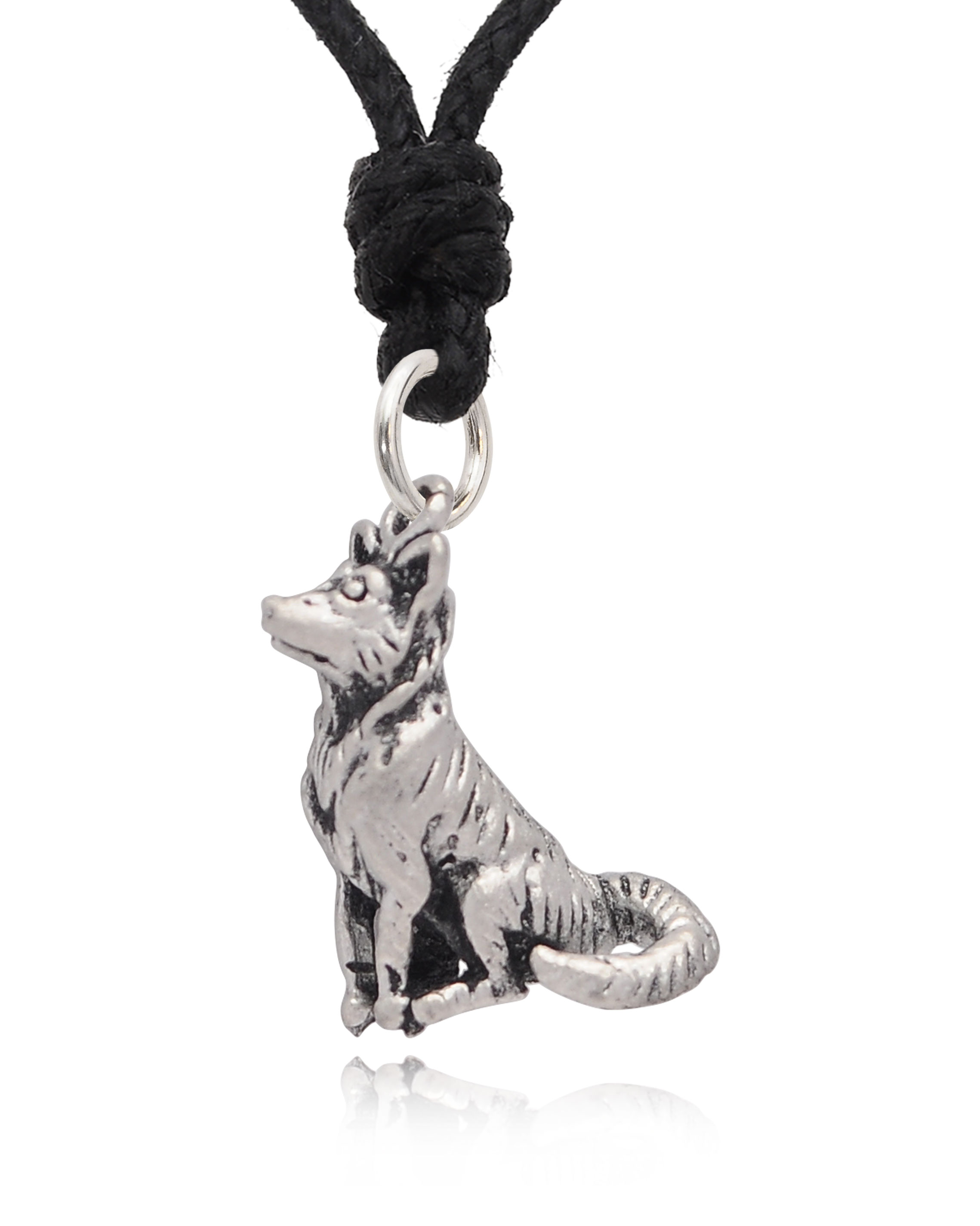Vietsway German Shepherd Dog Silver Pewter Charm Necklace