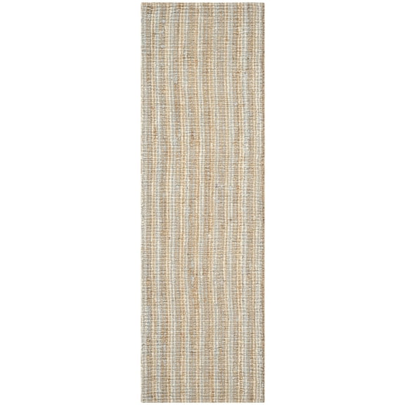 SAFAVIEH Natural Fiber Levi Braided Runner Rug, Grey/Natural, 2'6" x 6'