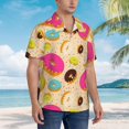 thumbnail image 5 of Xecao Donuts print Hawaiian shirt - a stylish short-sleeve button-down for men, perfect for casual beach and tropical outings., 5 of 9