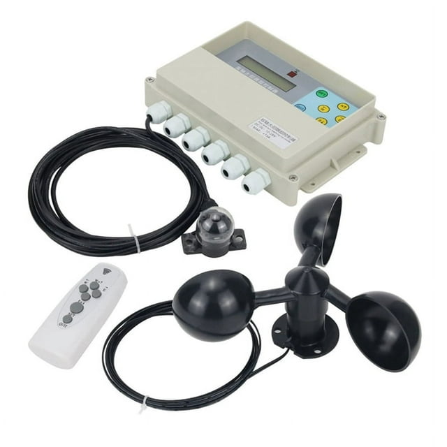 Solar Tracker Dual Controller Solar Automatic Tracking System Two-Degree-Of-Freedom Platform Tracking Sun Tracker,1 x Main Controller 1 x Remote Control 1 x Wind Speed Sensor,White & Black