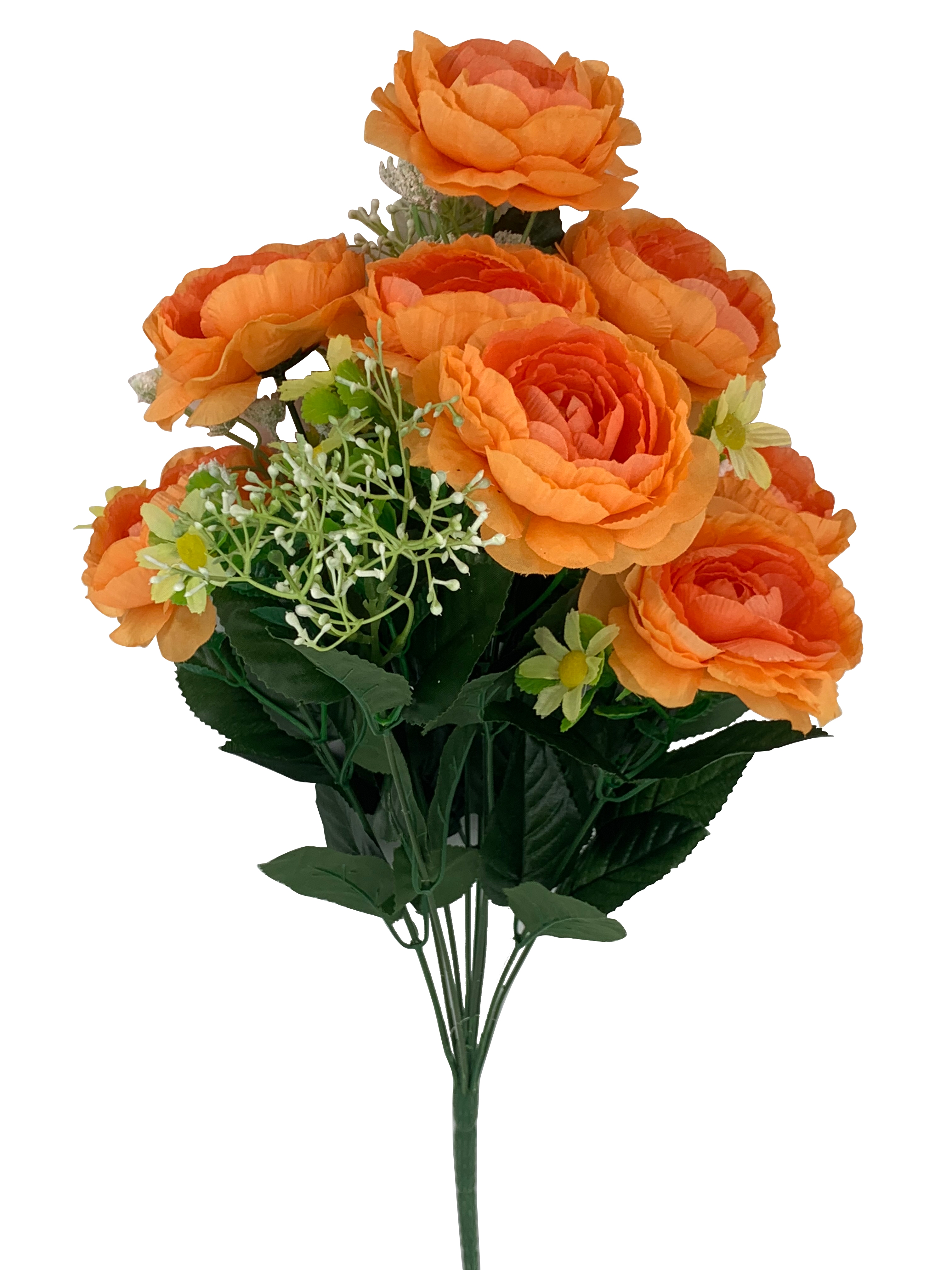 Mainstays 20.5" Artificial Flower Bouquet, Camellia, Orange Color. Indoor Use,  Party Centerpiece Table Decorations - image 2 of 5