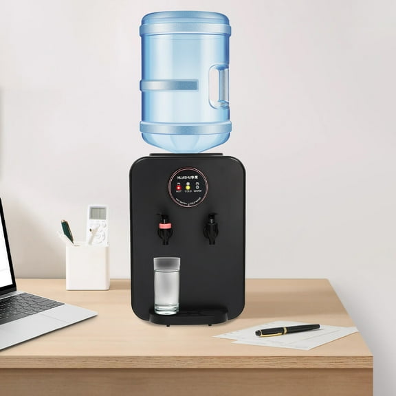 Top Loading Water Dispenser 10.04*9.84*14.56in Black 0.13gal Premium Countertop Water Dispenser, Hot/Cold Water Dispenser