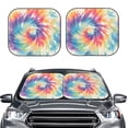 thumbnail image 2 of Multi-Size 2pce Car Front Glass Visor Collapsible Sunscreen No Odor Comfortable For Most Cars Suv Trucks Silver Tie Dye Background Vibrant Colors And Swirling, 2 of 7