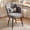Gray, variant on Romorgniz Petal Vanity Chair Small Makeup Vanity Stool Comfy Accent Chair with Bow Pillow Cute Teddy Fleece Desk Chair for Living Room, Make Up Room, Bedroom, Pink