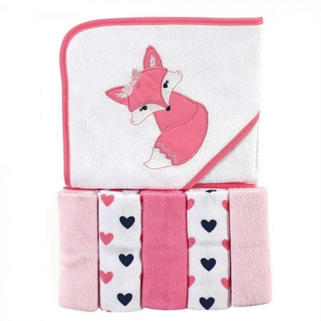 UPC: 0660168052862 | Luvable Friends Baby Girl Hooded Towel with Five Washcloths Foxy One Size
