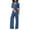 39-Blue, variant on SELONE Jumpsuits for Women Casual Long Sleeve Summer Suspender Long Pant Ladies Travel Comfortable Vacation Flowy Rompers Womens Jumpers and Rompers Casual V Neck Solid Color Black XL