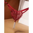 thumbnail image 3 of Hot Floral Embroidery Thongs, See Through Ultra Thin Pearl Massage Panties, Women's Lingerie & Underwear, 3 of 5