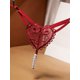 thumbnail image 3 of Hot Floral Embroidery Thongs, See Through Ultra Thin Pearl Massage Panties, Women's Lingerie & Underwear, 3 of 5