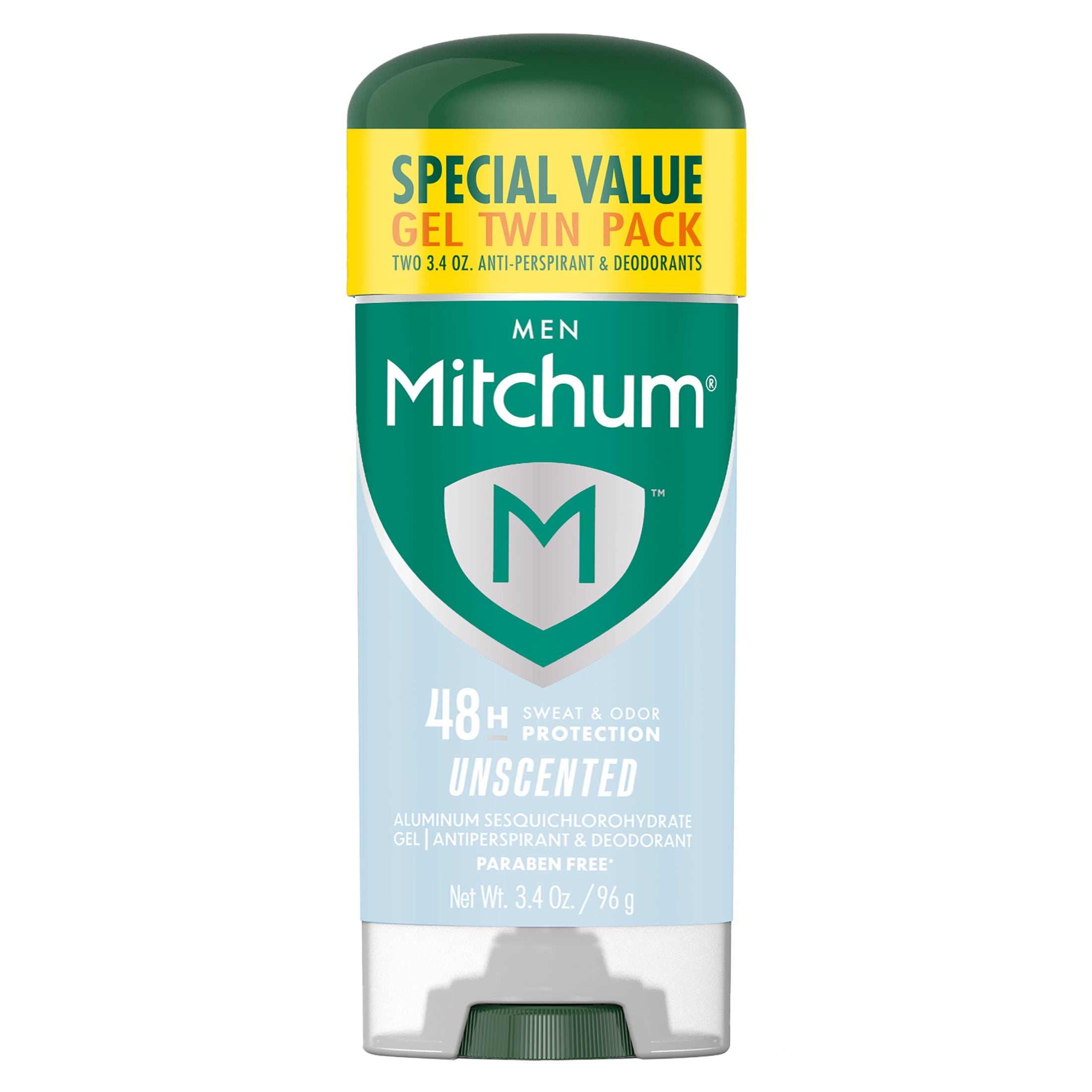 (3 pack) Mitchum Men’s Triple Odor Protection Antiperspirant & Deodorant Gel, Unscented, 2 pack