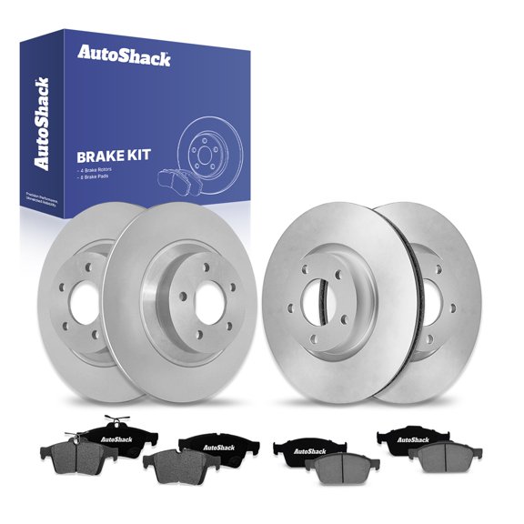AutoShack Front & Rear Brake Rotors & Ceramic Pads for Mazda, 5 2006-2010, 2012-2017, FWD L4 2.3L 2.5L