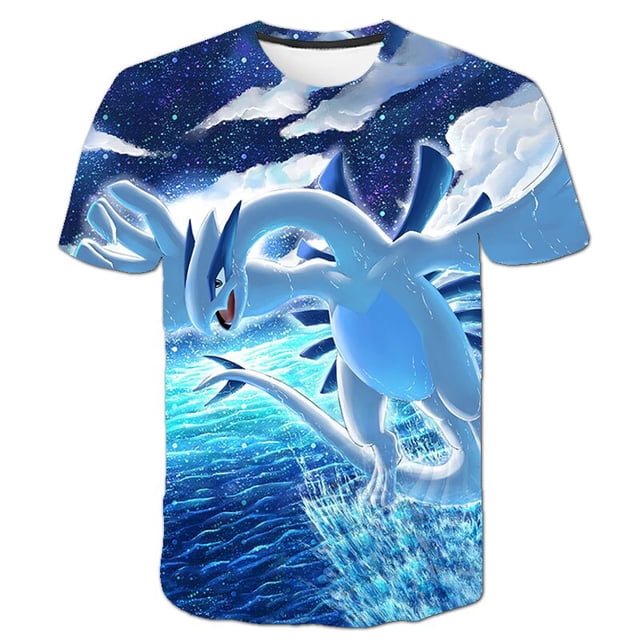 Camiseta de Pokémon 3D para niño y niña, camisa de manga corta con estampado de Pikachu, dibujos animados, ropa de Hip-hop para verano, novedad de 2023 qym unisex