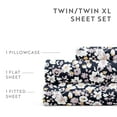thumbnail image 5 of Noble Linens 4 Piece Pattern Microfiber Bed Sheets Set, Floral Dream Navy, Twin, 5 of 8