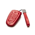 thumbnail image 2 of Vitodeco Leather Smart Key Fob Case Cover Protector Compatible with Tucson, Santa FE, Sonata, Nexo (2019 - 2024 Models) - 6-Button, Red, 2 of 5