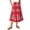 Red, variant on Yucgh Women's High Waisted Midi Skirt with Drawstring, Floral Pleated Tiered Summer Skirt, Lightweight Flowy Beach Skirt for Casual Wear,Purple,L