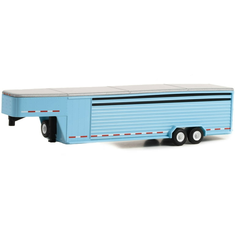 鉄道模型 TURNPIKE LIVESTOCK TRAILER MAMMOTH 26-Foot Continuous Gooseneck Livestock Trailer Light Blue