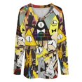 thumbnail image 4 of Gravity Falls Womens T Shirts V Neck Long Sleeve Tops Causal Loose Summer T-Shirts L, 4 of 7