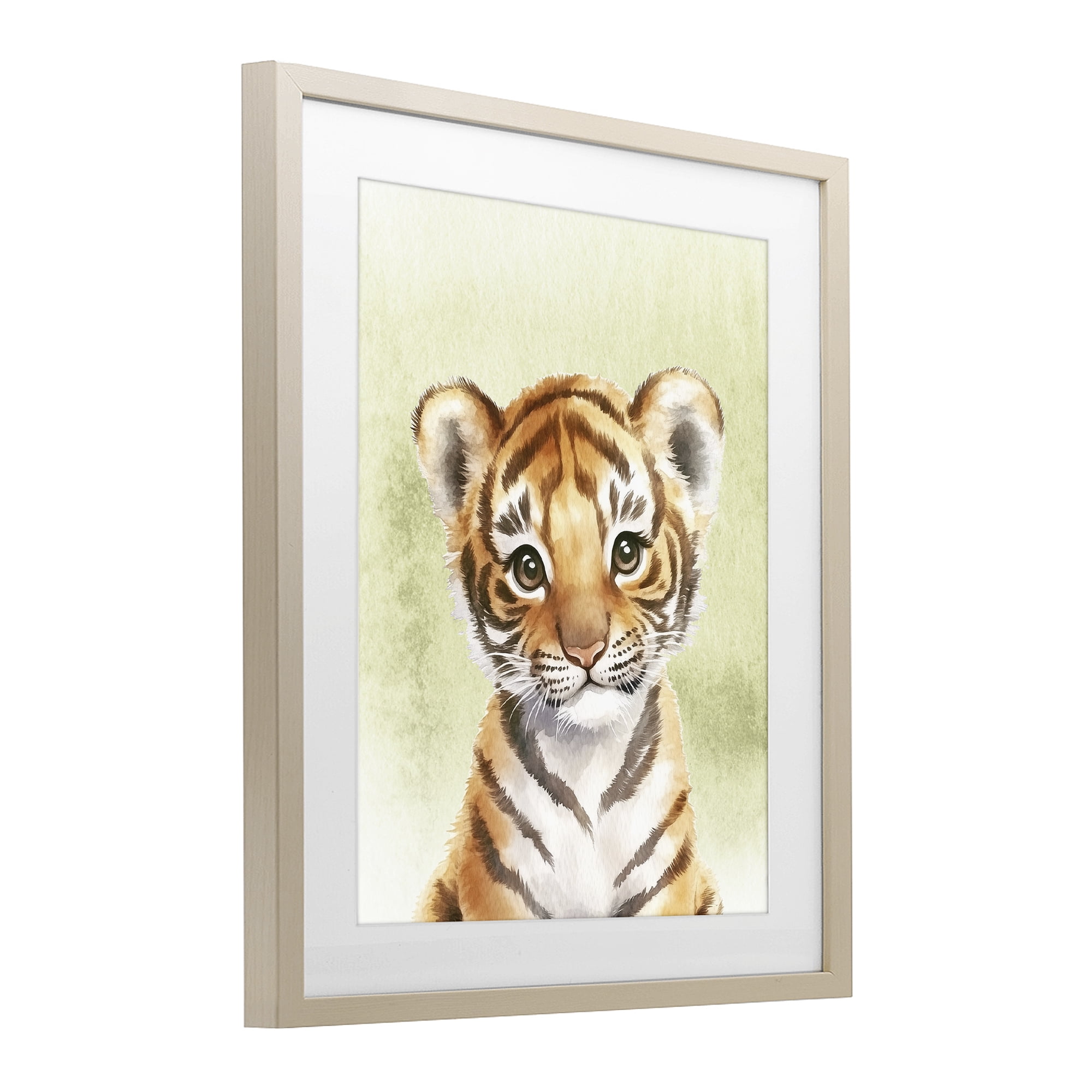 Stupell Industries Jungle Friends Baby Tiger Birch Framed Print Under Glass, design by Christine Simpson Art