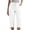 White -AD04, variant on Nestiefly Cotton Linen Capri Pants for Women Petite Summer Pedal Capris 2026 Elastic High Waist Wide Leg Crop Trouser with Pockets Navy XL
