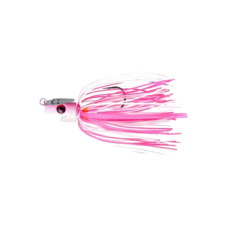 Fishing Jig Pink White Silicone Skirt Soft Lure 1 Piece 0.5 oz Weedless Swim Jig for Freshwater Saltwater Bass Trout Salmon Fishing