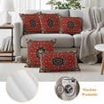 thumbnail image 6 of Red Bohemian Outdoor Waterproof Pillow Covers, Boho Flower Abstract Modern Retro Art Decorative Square Throw Pillowcase Sofa Cushion Sham for Patio/Couch/Chair, 18"x18" 2 Pack, 6 of 8