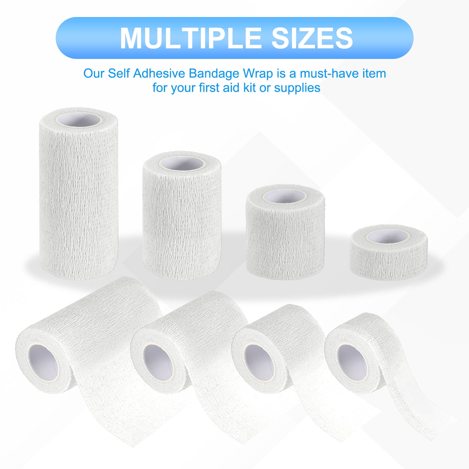 Uxcell Self Adhesive Bandage Wraps, Yard Elastic Self Breathable Self Adherent Wrap Tape for Stretch Athletic Sports White