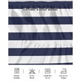 thumbnail image 5 of Navy Blue Bed Skirt White Stripe Bed Skirts Queen Size 18 Inch Drop, Wrap Around Dust Ruffle&nbsp;Bedskirt with Adjustable Elastic Belt for Queen Size Beds, 5 of 7