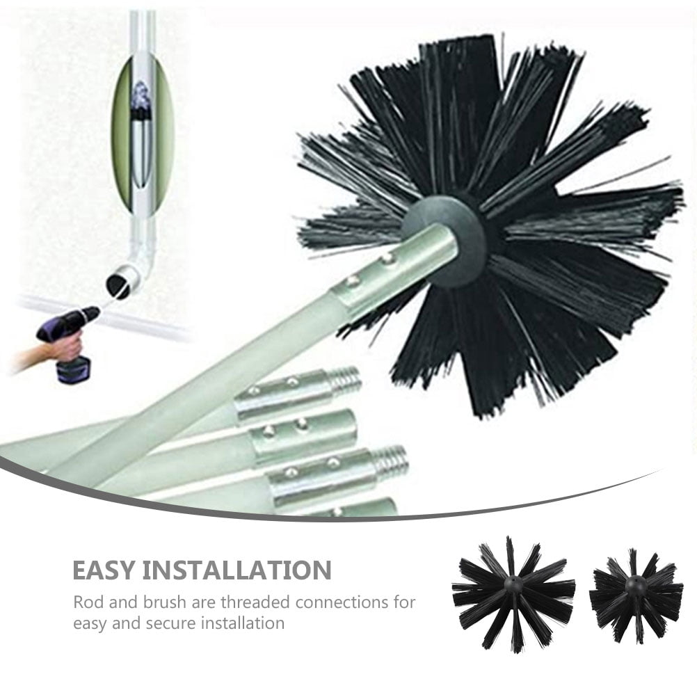 Milisten Chimney Cleaning Set Chimney Cleaning Brush Black Plastic 2Pcs