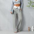 thumbnail image 4 of Liacowi Women Juniors Cargo Pants Baggy Hippie Drawstring High Rise Harajuku Trousers Tie Waisted Casual Lightweight Joggers Streetwear, 4 of 9