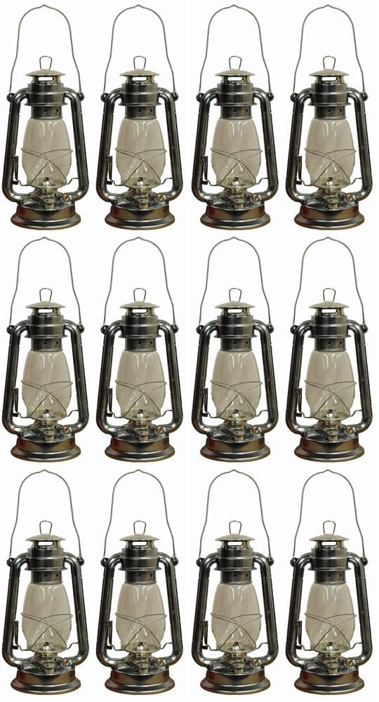 Shop4Omni Silver Hurricane Kerosene Oil Lantern Emergency Hanging Light