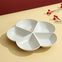 Vacemry Under $5 Compartment Snack Tray, Round Divided Serving Platter, Multi Purpose Party Food Display, Lightweight Portable Appetizer Dessert Organizer