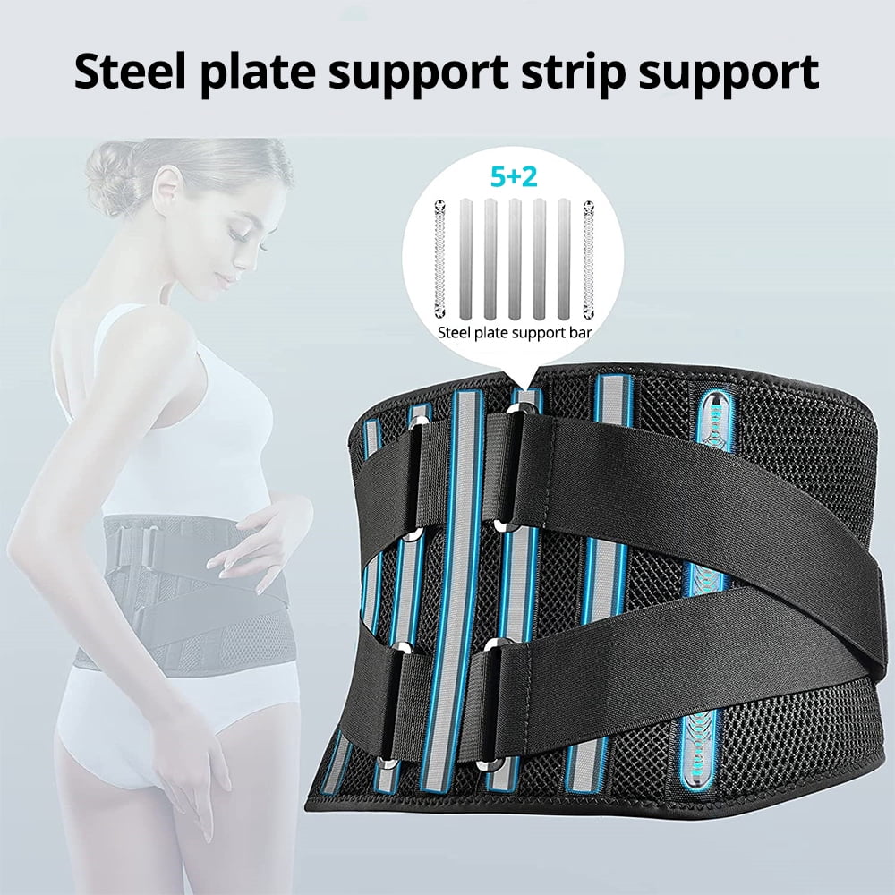Adjustable Lumbar Support Belt Lower Back Brace Posture Corrector Waist Wrap for Sciatica Back Postpartum Abdomen Shaping for Heavy Lifting, Workout, Fitness, Women and Men