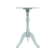 Decor Therapy Simplify Round Pedestal Accent Side Table in Antique Iced Blue