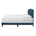 thumbnail image 3 of Home Design Carmel Upholstered Twin Panel Bed Frame with Curved Tufted Headboard and Padded Seat, Blue, Easy assembly, 3 of 6