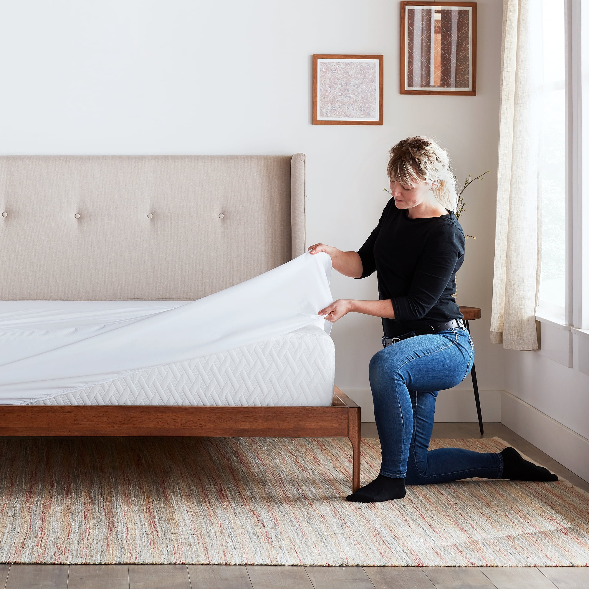 Rest Haven Hotel-Grade 5-Sided Fitted Mattress Protector, Twin
