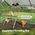 thumbnail image 3 of Quictent Large Metal Chicken Coop Run W/Roosting Perch for 20+ Poultry with Heavy Duty Wire Mesh and Waterproof Roof Cover, Outdoor Walk-in Cage Peak Hen House for Yard Farm, 12x9x6.6FT, 3 of 9