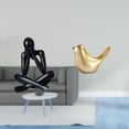 thumbnail image 2 of Figura de escritorio,Escultura abstracta de pensador para decoración de oficina y hogar.,Figura de pájaros,Figura de pájaro dorado,decoración del hogar,estatua de animal,Estatuas, 2 of 8
