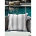 thumbnail image 3 of Outdoor Pillows Waterproof, Grey Striped Throw Pillows with Inserts Included, Farmhouse Vertical Stripes Indoor Outdoor Decorative Lumbar Pillow for Bed/Couch/Patio 16"x16", 1Pcs, 3 of 8