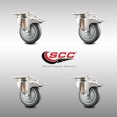 thumbnail image 2 of 4 Inch 316SS Thermoplastic Rubber Swivel Top Plate Caster Set Total Lock Brake, 2 of 2