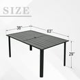 thumbnail image 5 of 7-Piece Outdoor Patio Dining Set, Six Swivel Rattan Chairs and 63" x 38" Rectangular Table with Umbrella Hole, 5 of 7