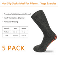 thumbnail image 3 of NOVAYARD 5 Pairs Non Slip Socks Hospital Diabetic Non Skid Socks Yoga Pilates Slipper Socks Men Women, 3 of 6
