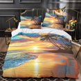 thumbnail image 3 of Modern Bedding Cover Set Beach Sunset Printed Comforter Cover Pillowcase Adult Bedroom Decor,Queen (90"x90"), 3 of 5