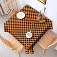 thumbnail image 2 of Orange and Black Checkered Pattern Square Tablecloth,Waterproof Square Table Cover,Wipeable Spillproof Washable Table Cover for Home Kitchen Party Decor 52"x52"(132x132cm), 2 of 6