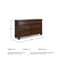 thumbnail image 3 of Ashley Furniture Danabrin Solid Wood 7-Drawer Bedroom Dresser in Brownish Cherry, 3 of 9