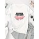 thumbnail image 2 of Women's Casual Graphic Tee - "UDDER TUGGER" Pig Leg Print, White Crew Neck Short Sleeve, Lightweight Polyester Blend, Comfortable Summer Top for Casual Attire, Ladies T Shirts, 2 of 6
