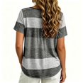 thumbnail image 6 of Lumistal Plus Size Women Summer Tops Thin Breathable Casual T-Shirts Striped Blouse Short Sleeve Top Basic Tee Fashion Leisure Tshirt for Women Going Out Tops XL-5XL Grey XXXXL, 6 of 7